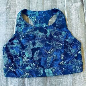Gap Body Blue Snake Python Print Patterned Sports Bra S
